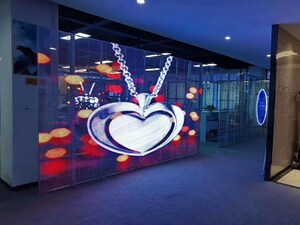 Transparent mesh LED screen P3.91-7.82